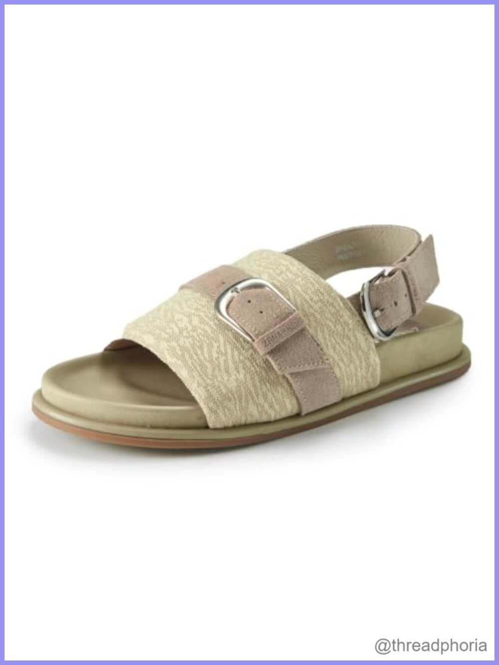 Women's Flat Sandals Adjustable Buckle Slingback Open Toe Woven